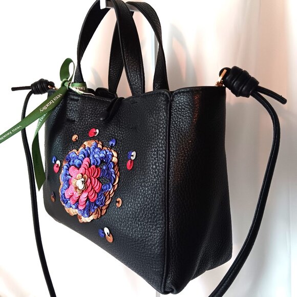 NWT 💥 VERA BRADLEY MINI HATHAWAY Pebbled Leather Crossbody Tote Bag ~ Adorable! - Picture 4 of 11